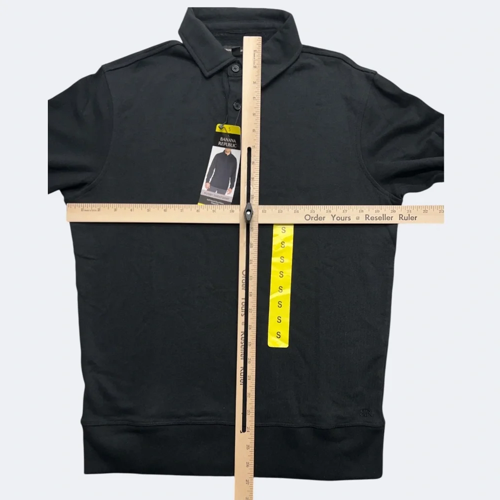 Banana Republic Rugby Sweatshirt Men S Black Collar Pullover‎ Long Sleeve Casual